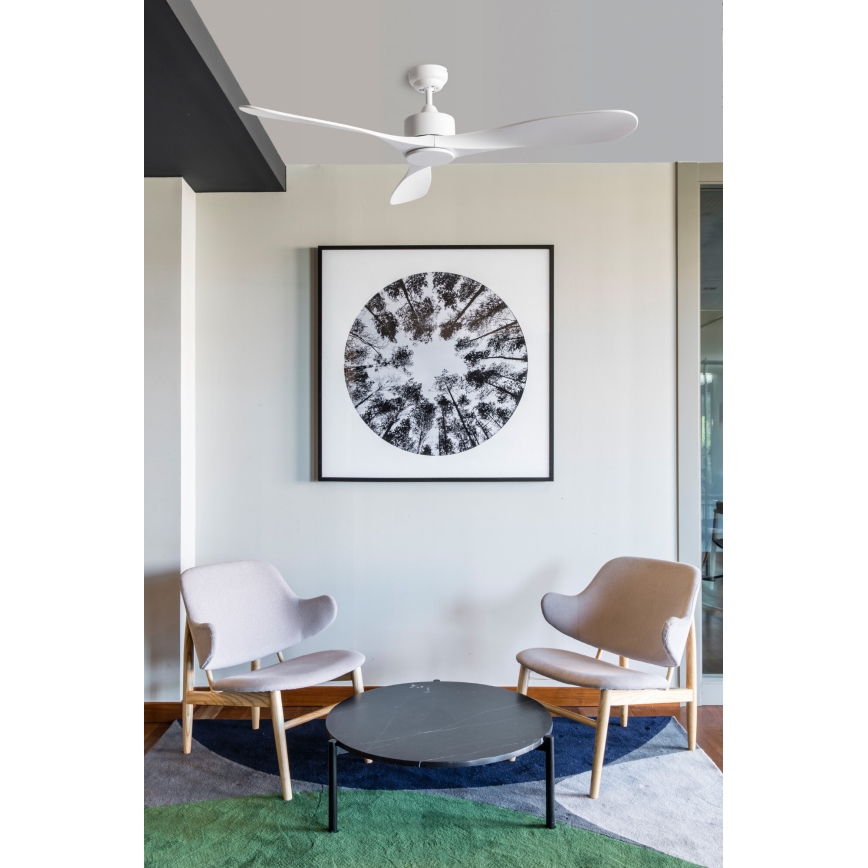 FARO 33750DCWT - Stropni ventilator LUZON L bijela pr. 132 cm Wi-Fi Tuya + daljinski upravljač