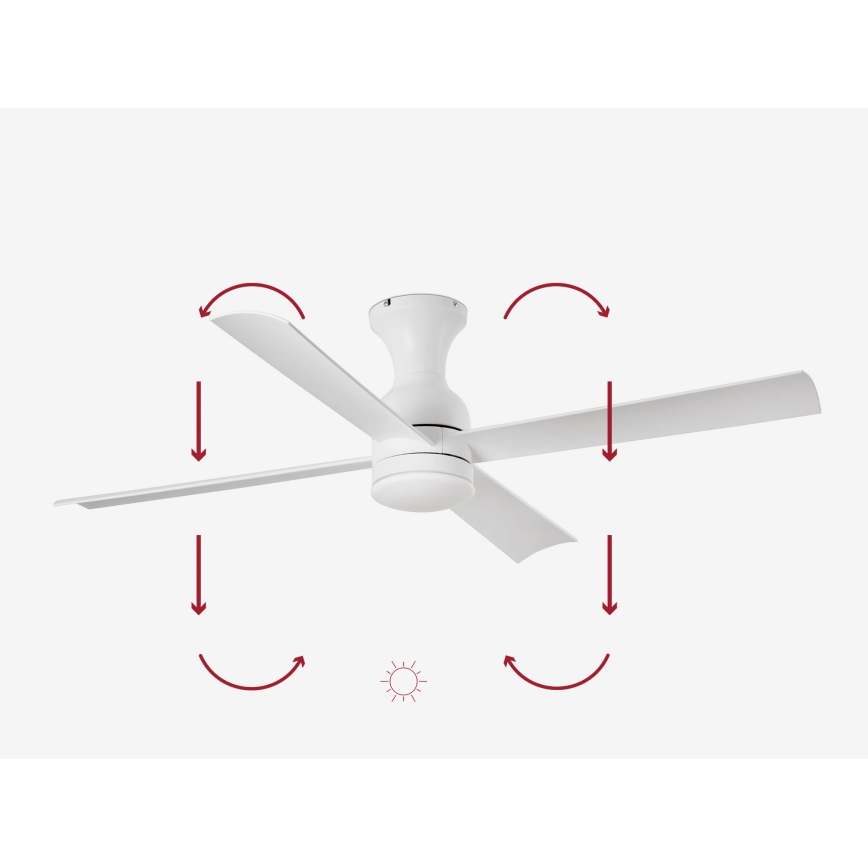 FARO 33756 - LED Stropni ventilator FRASER LED/16W/230V bijela pr. 120 cm + daljinski upravljač