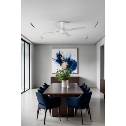 FARO 33756WT - LED Stropni ventilator FRASER XL LED/16W/230V bijela pr. 120 cm Wi-Fi Tuya + daljinski upravljač