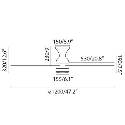 FARO 33756WT - LED Stropni ventilator FRASER XL LED/16W/230V bijela pr. 120 cm Wi-Fi Tuya + daljinski upravljač