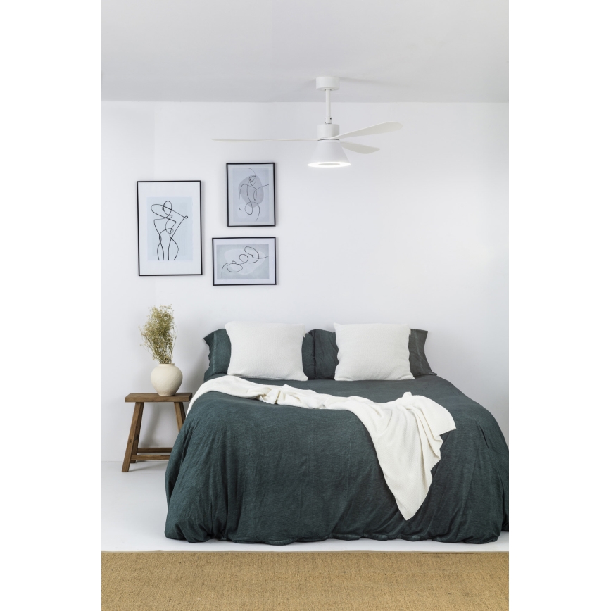 FARO 33760WT-22 - LED Prigušivi stropni ventilator AMELIA L CONE LED/20W/230V 2700/3500/5000K bijela pr. 132 cm Wi-Fi Tuya + daljinski upravljač