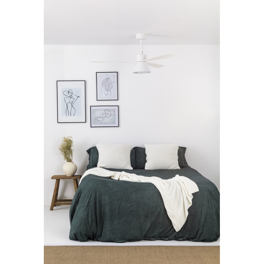 FARO 33760WT-22 - LED Prigušivi stropni ventilator AMELIA L CONE LED/20W/230V 2700/3500/5000K bijela pr. 132 cm Wi-Fi Tuya + daljinski upravljač