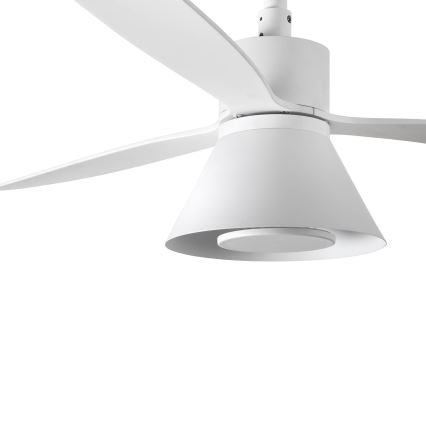 FARO 33760WT-22 - LED Prigušivi stropni ventilator AMELIA L CONE LED/20W/230V 2700/3500/5000K bijela pr. 132 cm Wi-Fi Tuya + daljinski upravljač