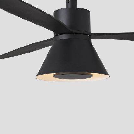 FARO 33761WT-23 - LED Prigušivi stropni ventilator AMELIA L CONE LED/20W/230V 2700/3500/5000K crna pr. 132 cm Wi-Fi Tuya + daljinski upravljač
