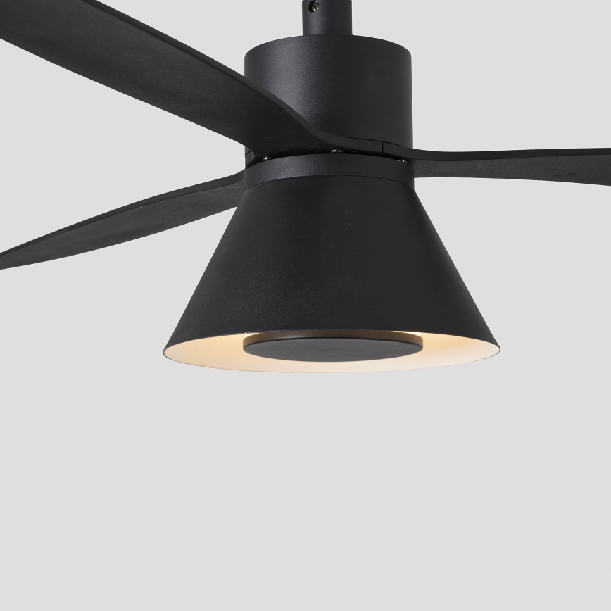 FARO 33761WT-23 - LED Prigušivi stropni ventilator AMELIA L CONE LED/20W/230V 2700/3500/5000K crna pr. 132 cm Wi-Fi Tuya + daljinski upravljač