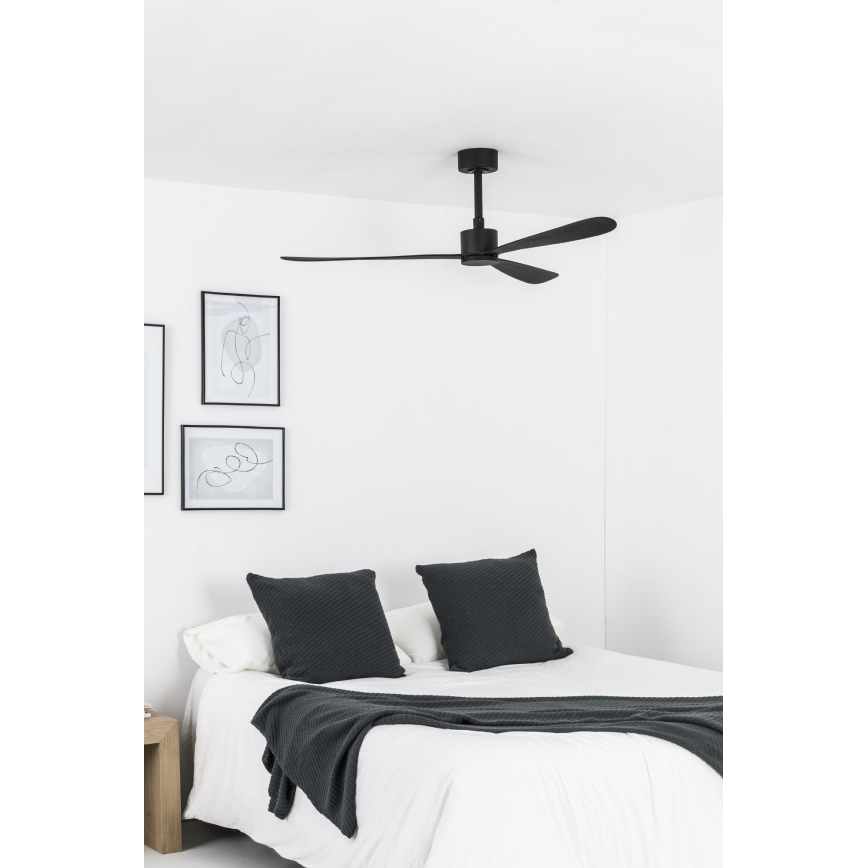 FARO 33761WT - Stropni ventilator AMELIA L crna pr. 132 cm Wi-Fi Tuya + daljinski upravljač