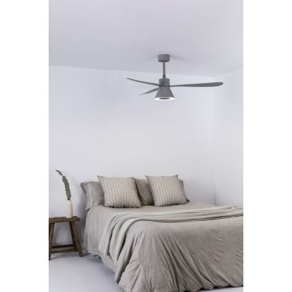 FARO 33762WT-24 - LED Prigušivi stropni ventilator AMELIA L CONE LED/20W/230V 2700/3500/5000K siva pr. 132 cm Wi-Fi Tuya + daljinski upravljač