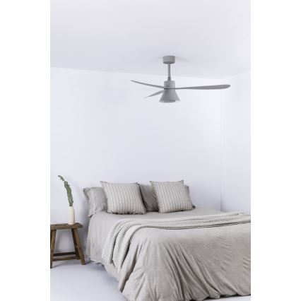FARO 33762WT-24 - LED Prigušivi stropni ventilator AMELIA L CONE LED/20W/230V 2700/3500/5000K siva pr. 132 cm Wi-Fi Tuya + daljinski upravljač