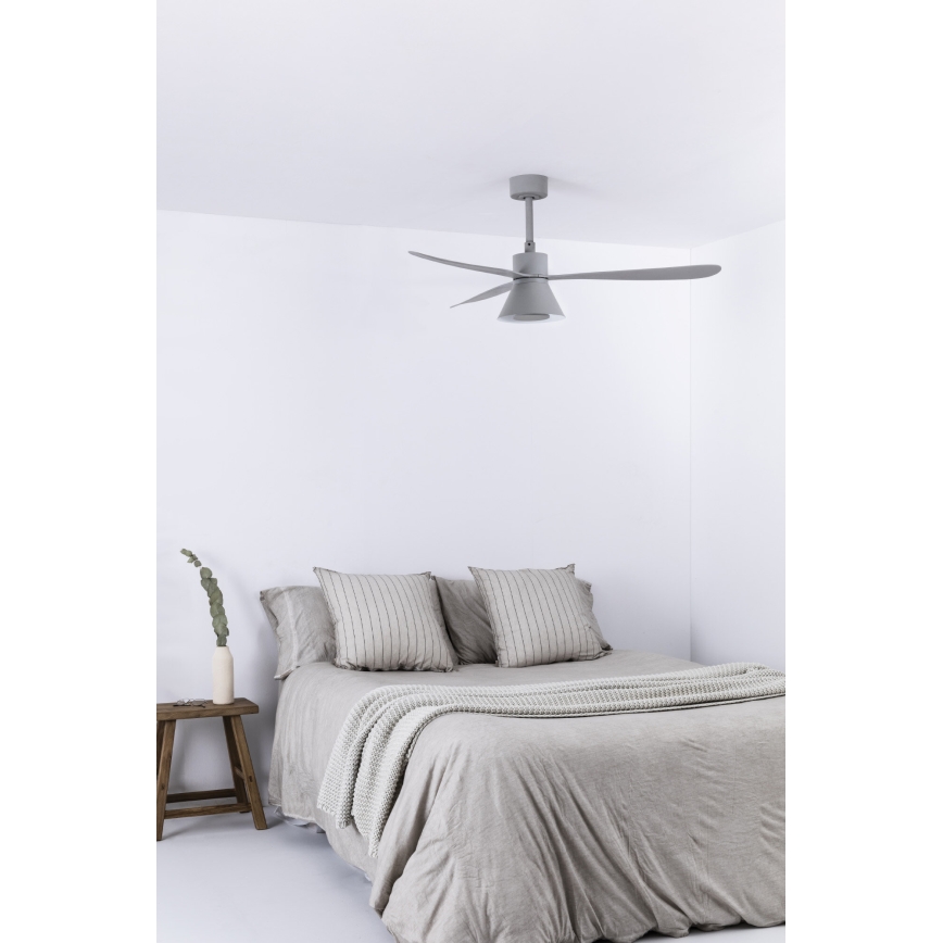 FARO 33762WT-24 - LED Prigušivi stropni ventilator AMELIA L CONE LED/20W/230V 2700/3500/5000K siva pr. 132 cm Wi-Fi Tuya + daljinski upravljač