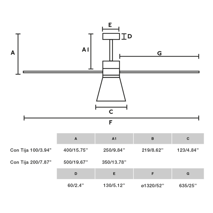 FARO 33762WT-24 - LED Prigušivi stropni ventilator AMELIA L CONE LED/20W/230V 2700/3500/5000K siva pr. 132 cm Wi-Fi Tuya + daljinski upravljač