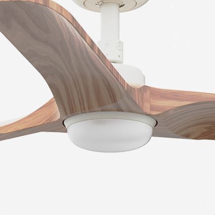 FARO 33805-1TW - LED prigušivi stropni ventilator HEYWOOD s LED/10W/230V 2700/3000/4000K drvo/bijela Ø 90 cm + daljinski upravljač