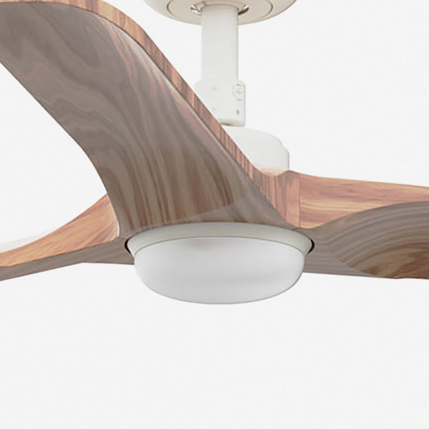 FARO 33805-1TW - LED prigušivi stropni ventilator HEYWOOD s LED/10W/230V 2700/3000/4000K drvo/bijela Ø 90 cm + daljinski upravljač