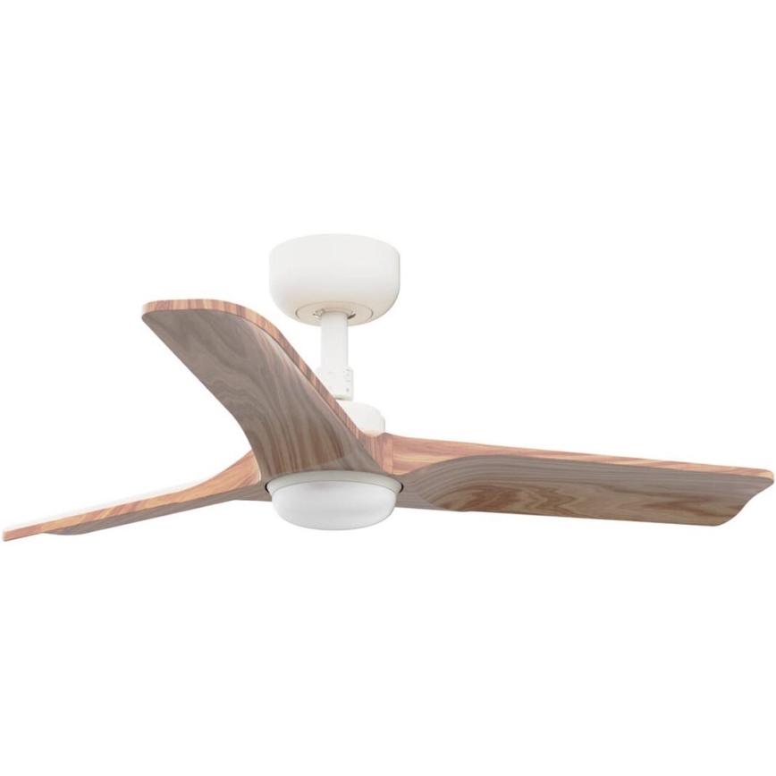FARO 33805WT-1TW - LED Prigušivi stropni ventilator HEYWOOD S LED/10W/230V 2700/4000/6000K drvo/bijela pr. 90 cm Wi-Fi Tuya + daljinski upravljač
