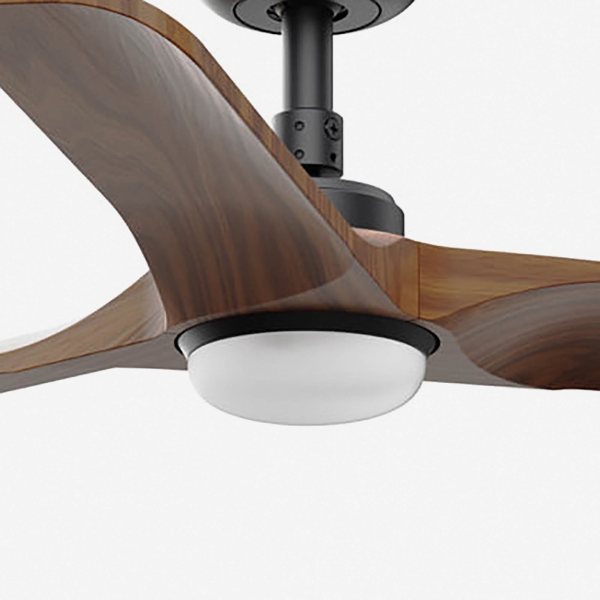 FARO 33806-1TW - LED Prigušivi stropni ventilator HEYWOOD S LED/10W/230V 2700/4000/6000K drvo/crna pr. 90 cm + daljinski upravljač