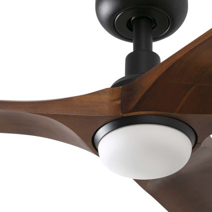 FARO 33806WT-1TW - LED Prigušivi stropni ventilator HEYWOOD S LED/10W/230V 2700/4000/6000K drvo/crna pr. 90 cm Wi-Fi Tuya + daljinski upravljač