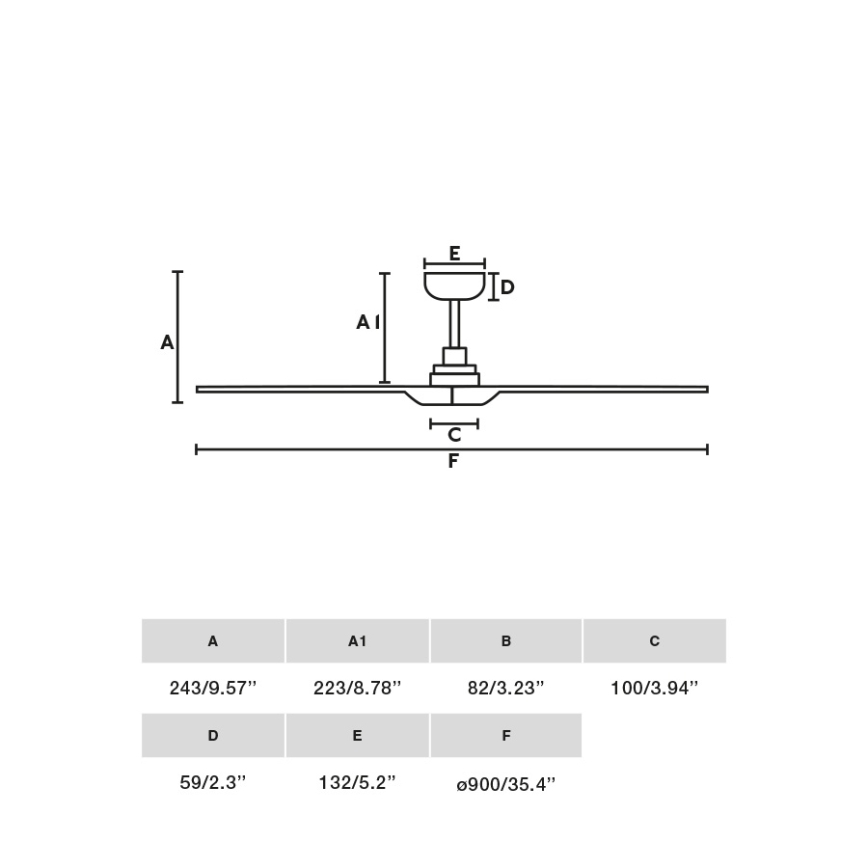 FARO 33806WT - Stropni ventilator HEYWOOD S drvo/crna promjer 90 cm Wi-Fi Tuya + daljinski upravljač