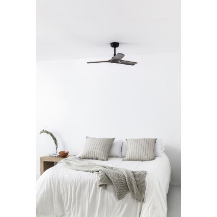 FARO 33806WT - Stropni ventilator HEYWOOD S drvo/crna pr. 90 cm Wi-Fi Tuya + daljinski upravljač