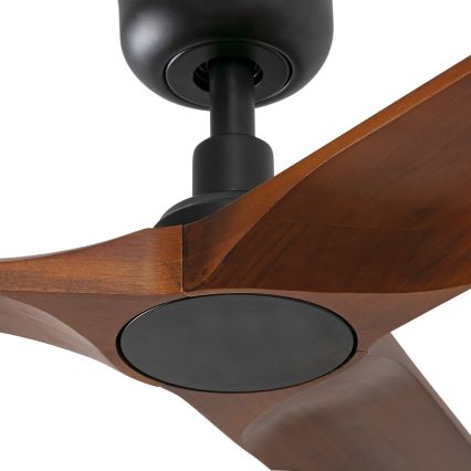 FARO 33806WT - Stropni ventilator HEYWOOD S drvo/crna pr. 90 cm Wi-Fi Tuya + daljinski upravljač