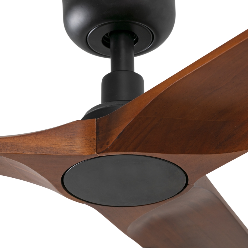 FARO 33806WT - Stropni ventilator HEYWOOD S drvo/crna pr. 90 cm Wi-Fi Tuya + daljinski upravljač