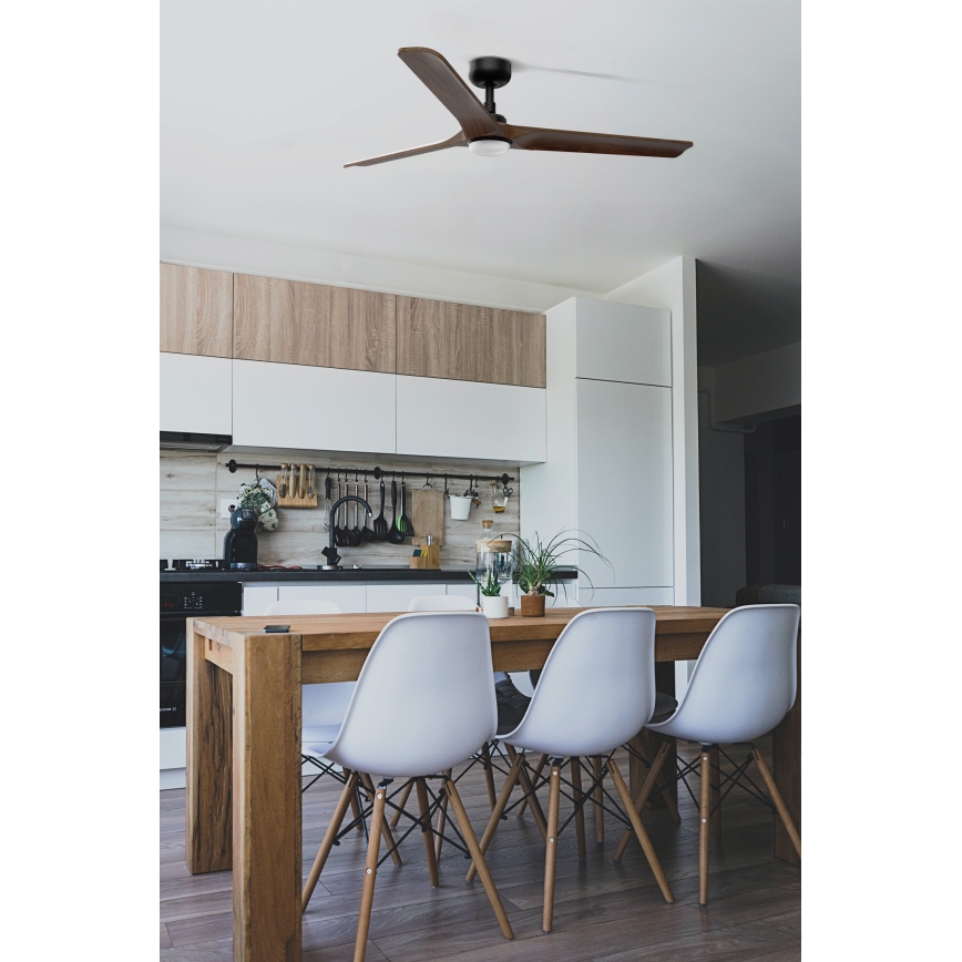 FARO 33809-1TW - LED ventilator HEYWOOD s prigušivanjem, 10W/230V, 2700/3000/4000K, Ø 132 cm + daljinski upravljač