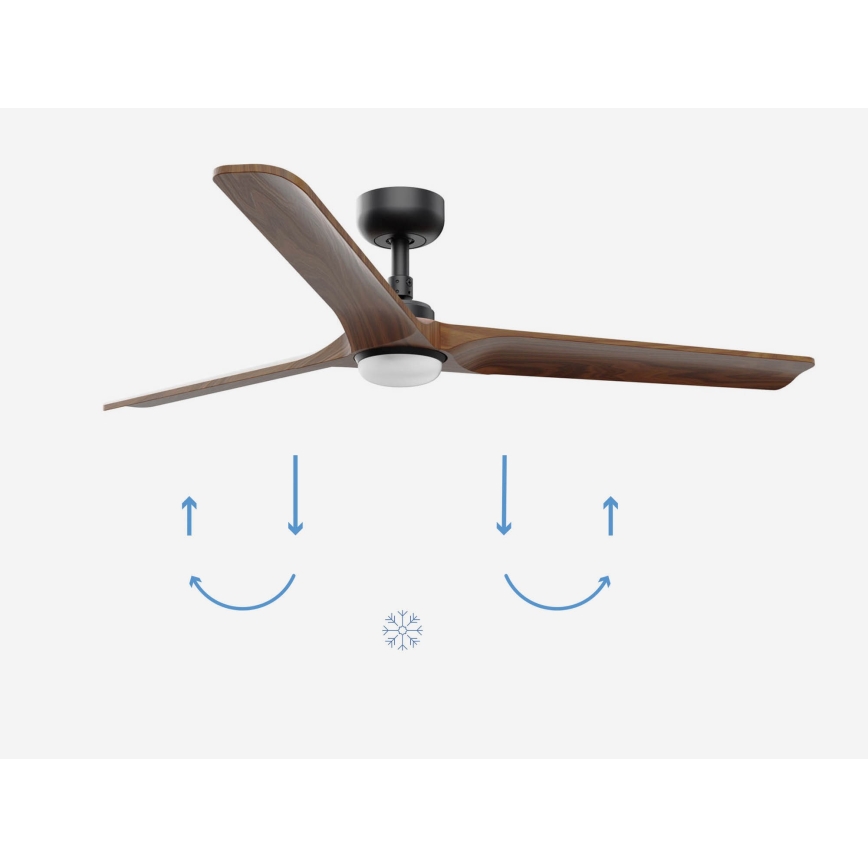 FARO 33809-1TW - LED ventilator HEYWOOD s prigušivanjem, 10W/230V, 2700/3000/4000K, Ø 132 cm + daljinski upravljač