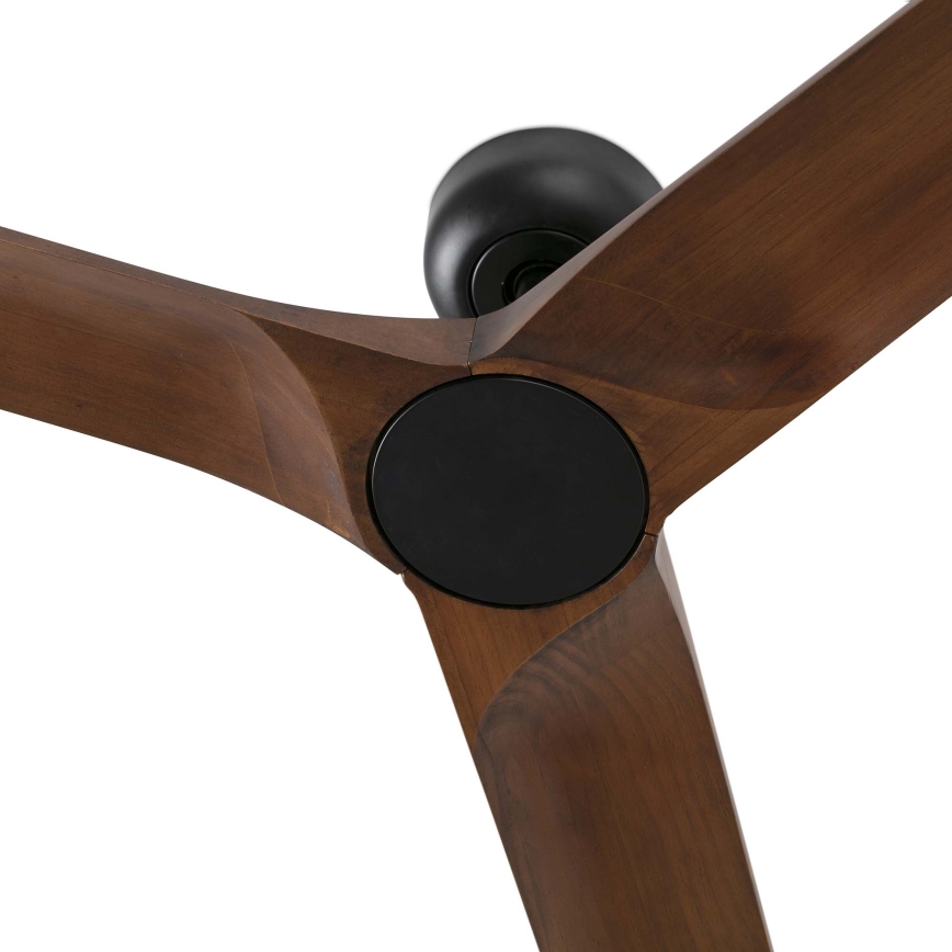 FARO 33809WT - Stropni ventilator HEYWOOD L drvo/crna pr. 132 cm Wi-Fi Tuya + daljinski upravljač