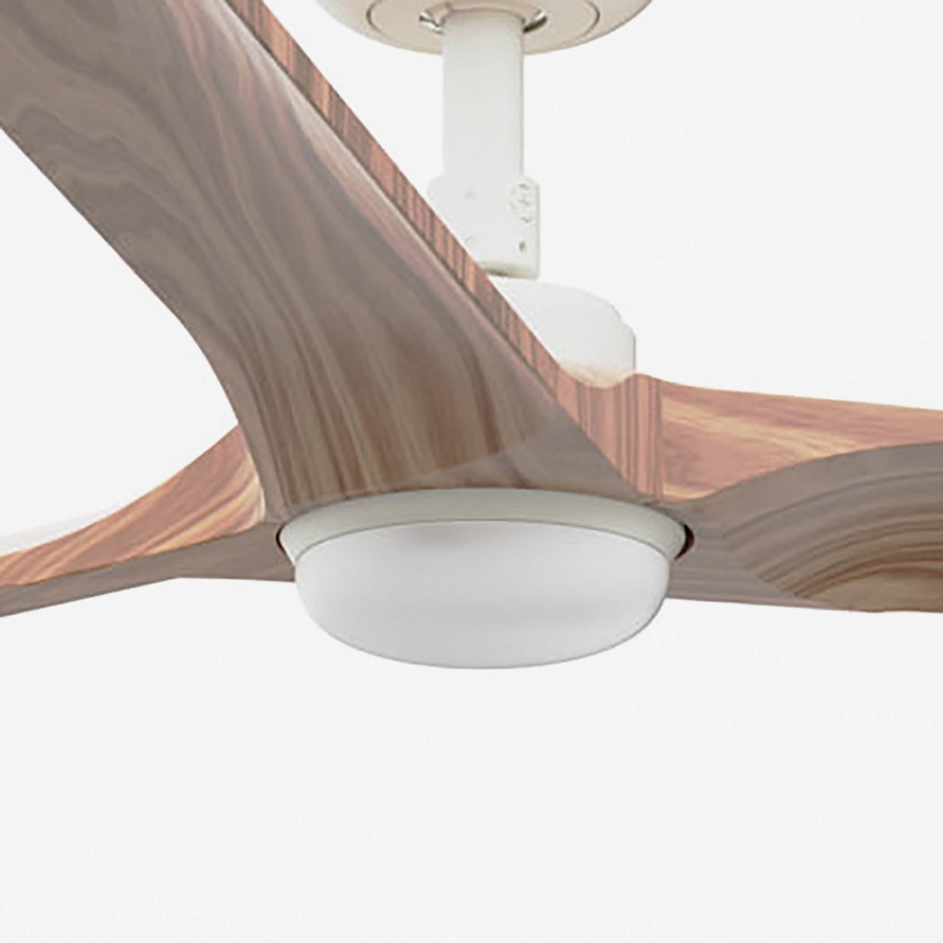 FARO 33810-1TW - LED Prigušivi stropni ventilator HEYWOOD L LED/10W/230V 2700/4000/6000K drvo/bijela pr. 132 cm + daljinski upravljač