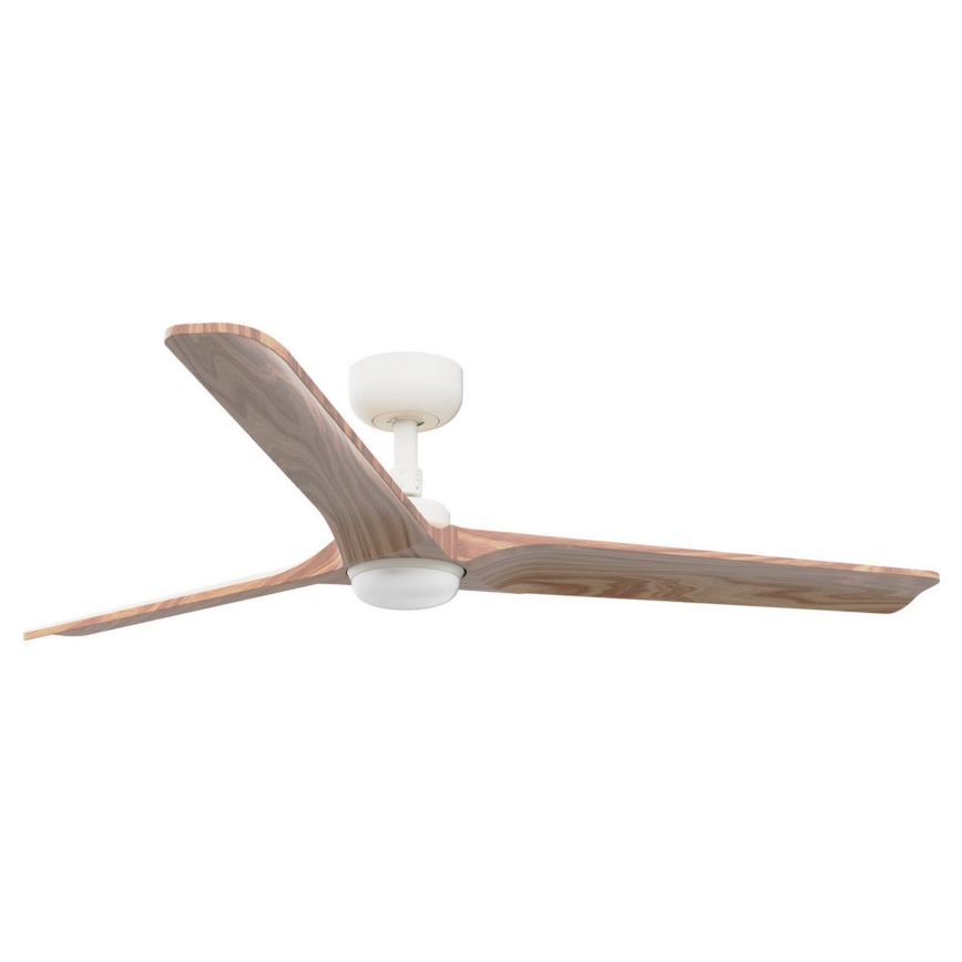FARO 33810-1TW - LED Prigušivi stropni ventilator HEYWOOD L LED/10W/230V 2700/4000/6000K drvo/bijela pr. 132 cm + daljinski upravljač