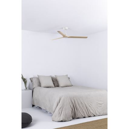 FARO 33810WT - Stropni ventilator HEYWOOD L drvo/bijela pr. 132 cm Wi-Fi Tuya + daljinski upravljač