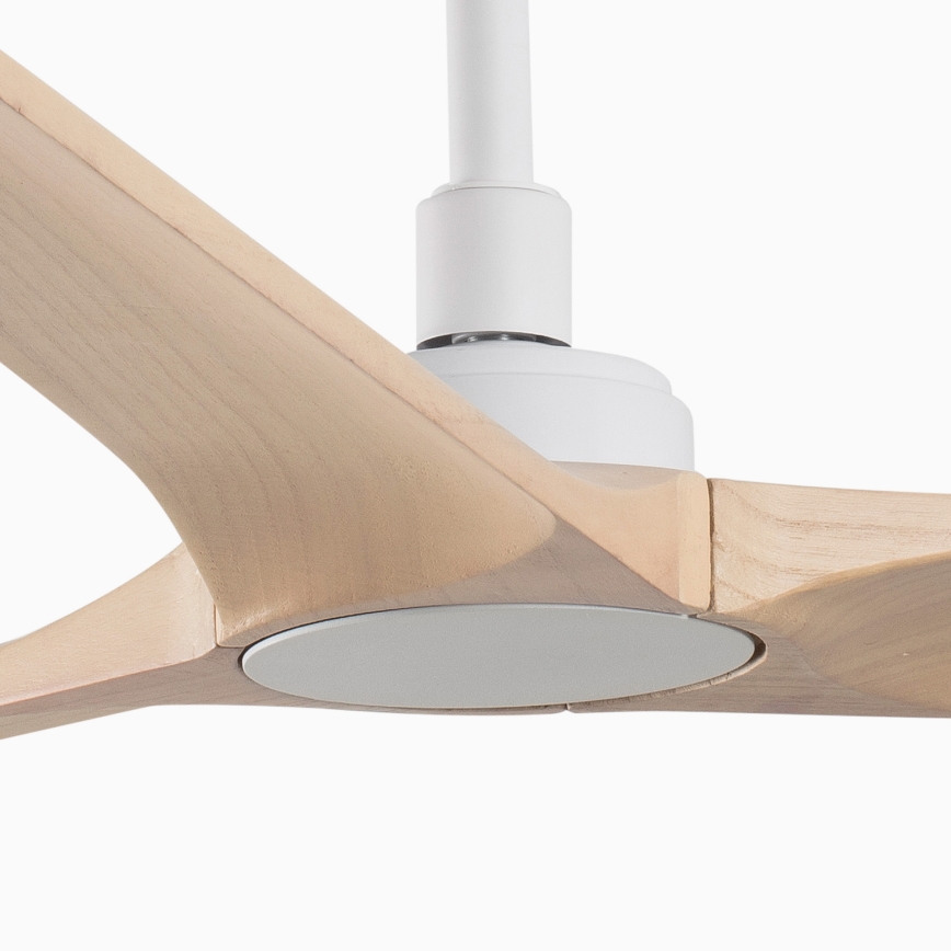 FARO 33810WT - Stropni ventilator HEYWOOD L drvo/bijela promjer 132 cm Wi-Fi Tuya + daljinski upravljač