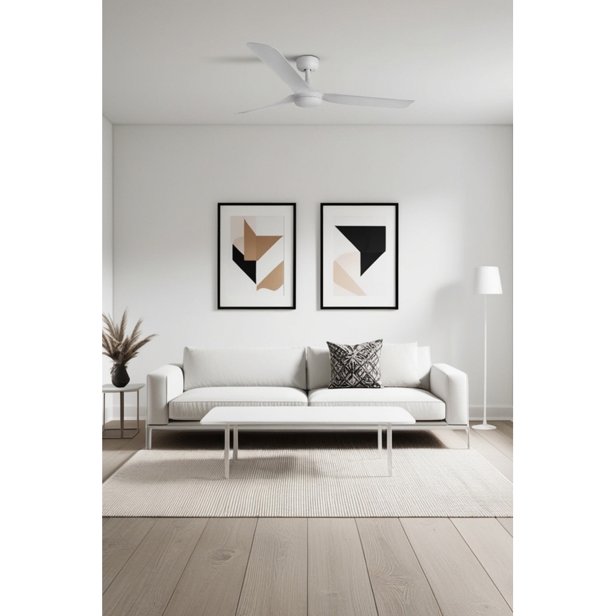 FARO 33814WT - Stropni ventilator PUNT M bijela pr. 132 cm Wi-Fi Tuya + daljinski upravljač