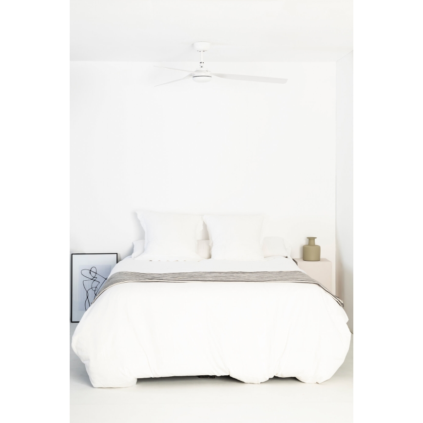FARO 33814WT - Stropni ventilator PUNT M bijela pr. 132 cm Wi-Fi Tuya + daljinski upravljač