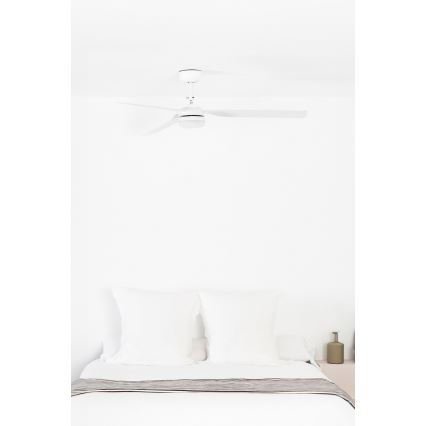 FARO 33814WT1S - LED stropni ventilator s prigušivanjem PUNT M LED/18W/230V 2700/3000/4000K prom. 132 cm bijela Wi-Fi Tuya + daljinski upravljač