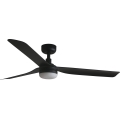 FARO 33815WT-21 - LED stropni ventilator s prigušivanjem PUNT M LED/18W/230V 2700/3000/4000K crna pr. 132 cm Wi-Fi Tuya + daljinski upravljač