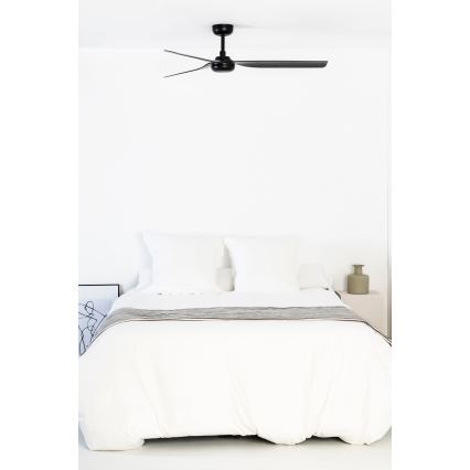FARO 33815WT - Stropni ventilator PUNT M crna pr. 132 cm Wi-Fi Tuya + daljinski upravljač