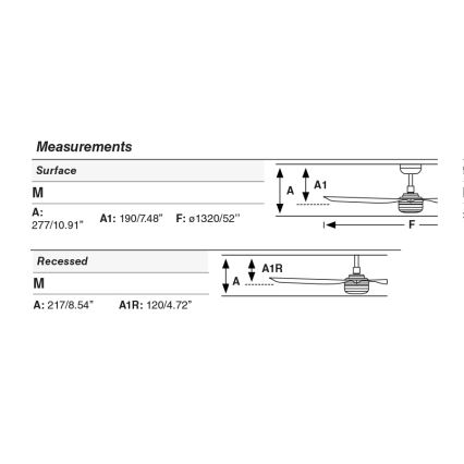 FARO 33815WT1S - LED zatemnjiv stropni ventilator PUNT M LED/18W/230V 2700/3000/4000K Ø 132 cm crna Wi-Fi Tuya + daljinski upravljač