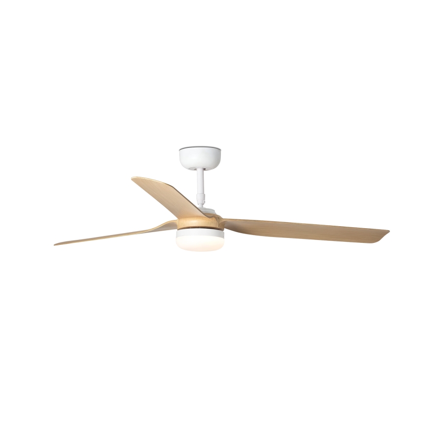 FARO 33816WT-20 - LED Prigušivi stropni ventilator PUNT M LED/18W/230V smeđa/bijela pr. 132 cm Wi-Fi Tuya + daljinski upravljač