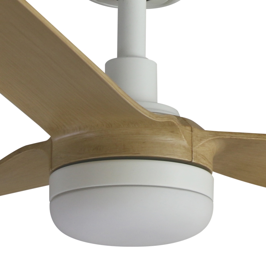 FARO 33816WT-20 - LED Prigušivi stropni ventilator PUNT M LED/18W/230V smeđa/bijela pr. 132 cm Wi-Fi Tuya + daljinski upravljač