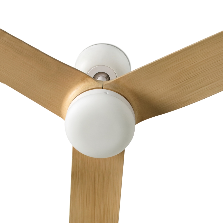 FARO 33816WT-20 - LED Prigušivi stropni ventilator PUNT M LED/18W/230V smeđa/bijela pr. 132 cm Wi-Fi Tuya + daljinski upravljač