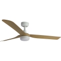 FARO 33816WT1S - LED stropni ventilator PUNT M s prigušivanjem LED/18W/230V 2700/3000/4000K Ø 132 cm bež/bijela Wi-Fi Tuya + daljinski upravljač