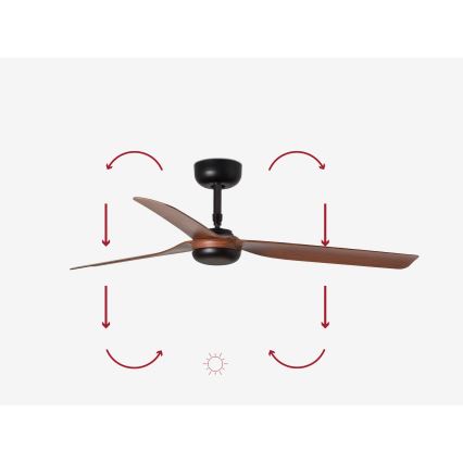 FARO 33817 - Stropni ventilator PUNT smeđa/crna pr. 130 cm + daljinski upravljač