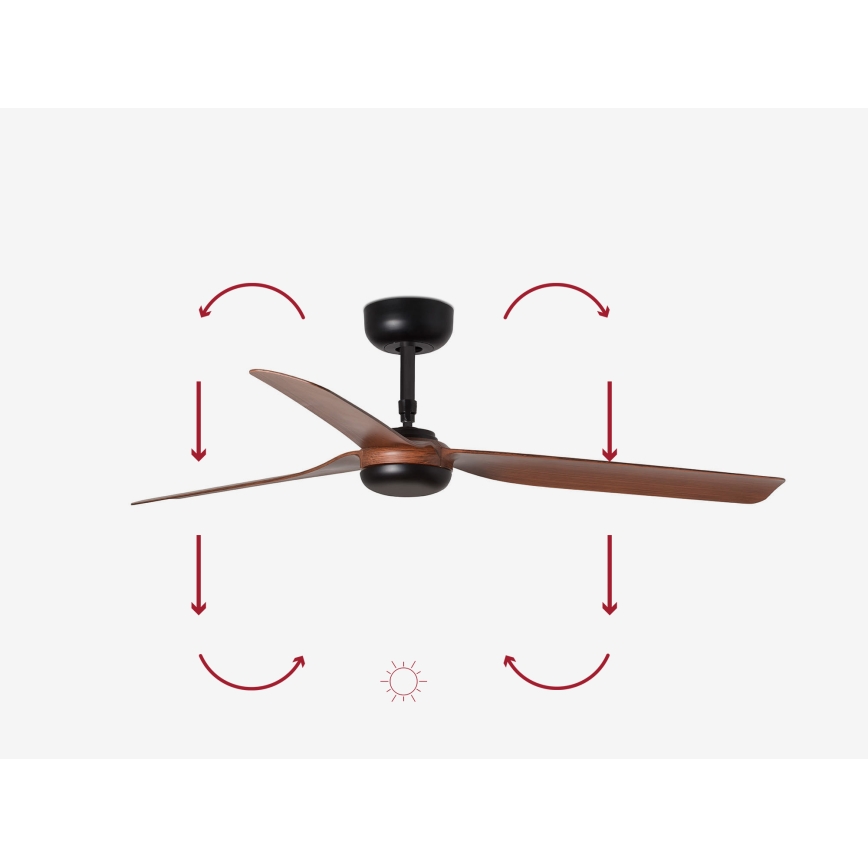 FARO 33817 - Stropni ventilator PUNT smeđa/crna pr. 130 cm + daljinski upravljač