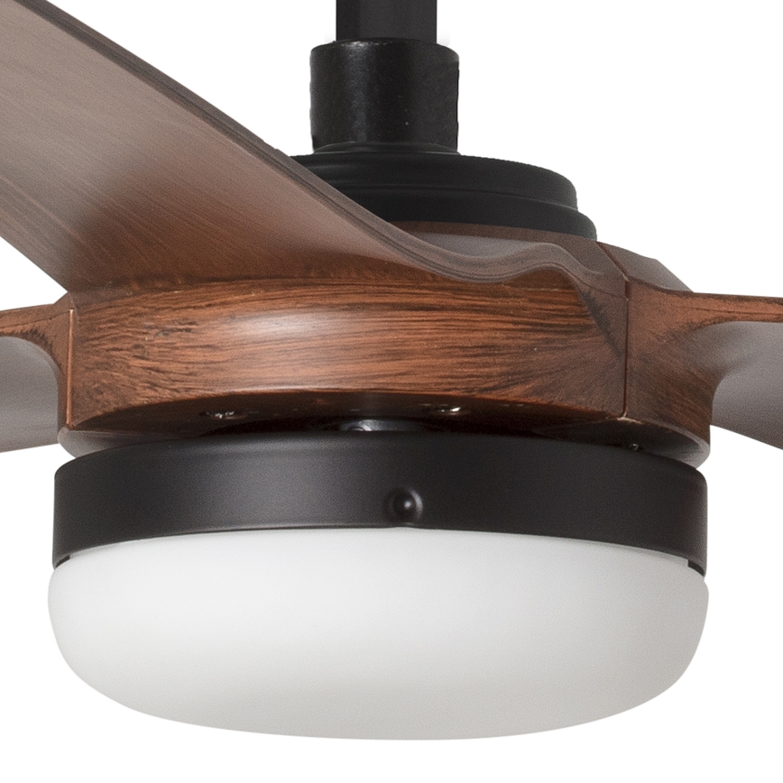 FARO 33817WT-21 - LED Prigušivi stropni ventilator PUNT M LED/18W/230V smeđa/crna pr. 132 cm Wi-Fi Tuya + daljinski upravljač