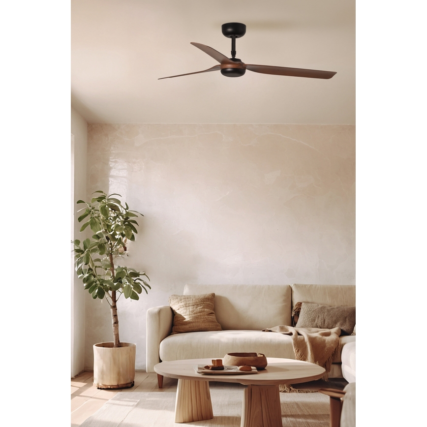 FARO 33817WT - Stropni ventilator PUNT M smeđa/crna pr. 132 cm Wi-Fi Tuya + daljinski upravljač