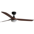 FARO 33817WT1S - LED prigušivi stropni ventilator PUNT M LED/18W/230V 2700/3000/4000K Ø 132 cm smeđa/crna Wi‑Fi Tuya + daljinski upravljač