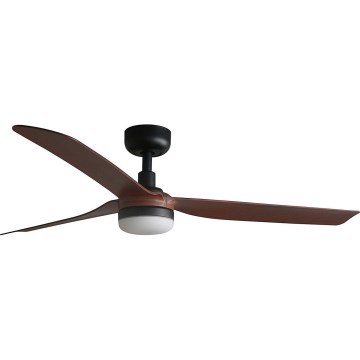FARO 33817WT1S - LED prigušivi stropni ventilator PUNT M LED/18W/230V 2700/3000/4000K Ø 132 cm smeđa/crna Wi‑Fi Tuya + daljinski upravljač