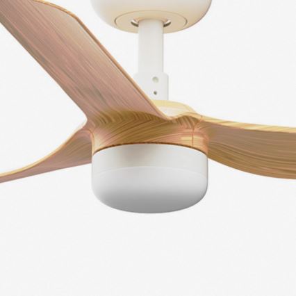 FARO 33821-1TW - LED prigušivi stropni ventilator MINI PUNT s LED-om/10W 2700/3000/4000K drvo/bijela promjer 90 cm + daljinsko upravljanje