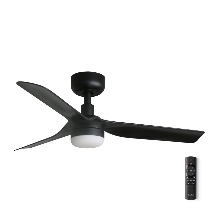 FARO 33822-1TW - LED Prigušivi stropni ventilator MINI PUNT S LED/10W 2700/4000/6000K crna pr. 90 cm + daljinski upravljač