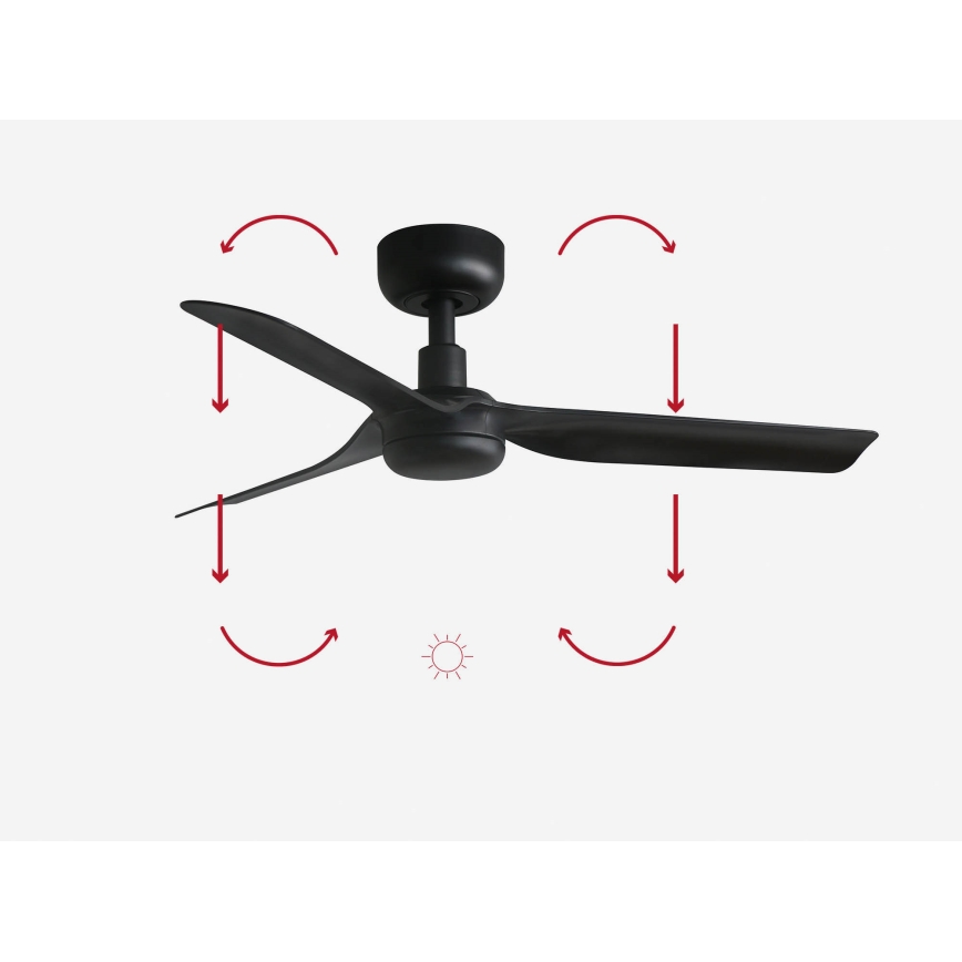FARO 33822 - Stropni ventilator MINI PUNT S crna pr. 90 cm + daljinski upravljač