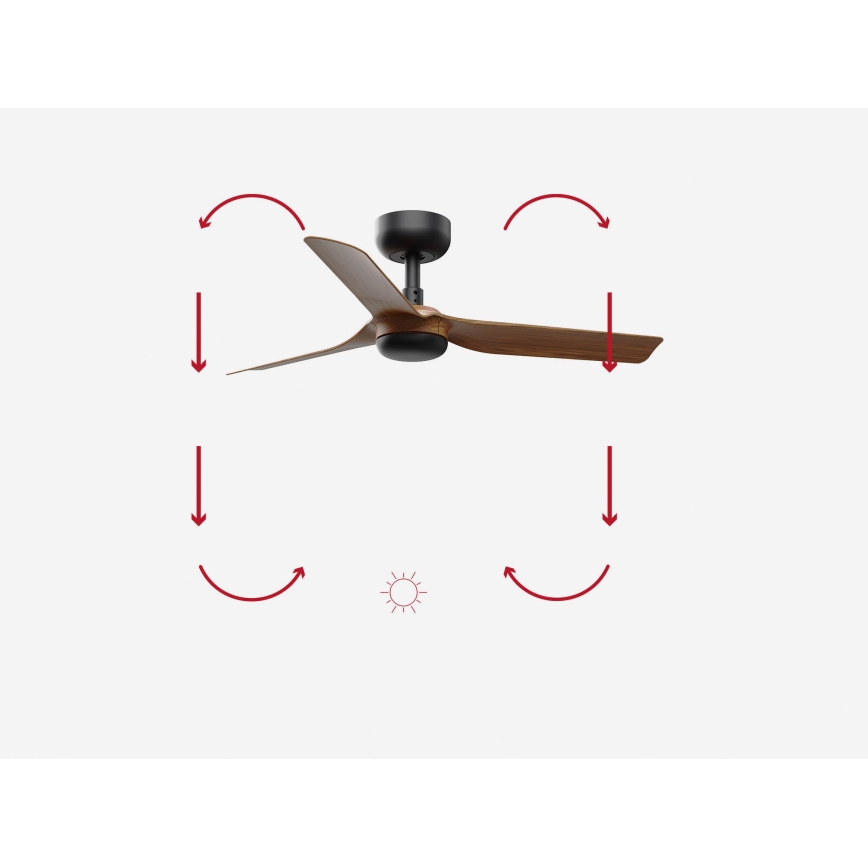 FARO 33823 - Stropni ventilator MINI PUNT S smeđa/crna pr. 90 cm + daljinski upravljač